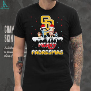 San Diego Padres Bluey Family Christmas Tee – Custom MLB Fan Shirt – Personalized Holiday Baseball Gift for Matching Families