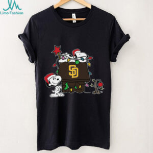 San Diego Padres Christmas Snoopy Doghouse T Shirt