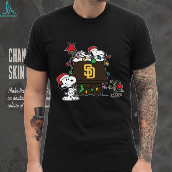 San Diego Padres Christmas Snoopy Doghouse T Shirt