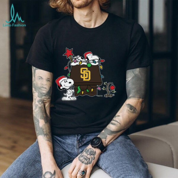 San Diego Padres Christmas Snoopy Doghouse T Shirt