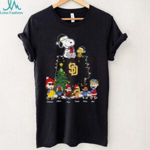 San Diego Padres Custom Christmas Shirt – Peanuts Style MLB Tee Gift For Kids, Fans & Winter Family Vibes