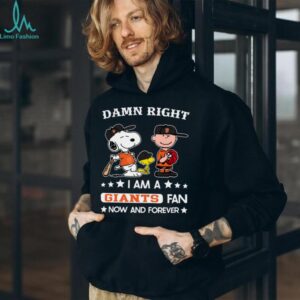 San Francisco Giants Baseball Snoopy Woodstock Charlie Brown Damn Right Now And Forever T Shirt