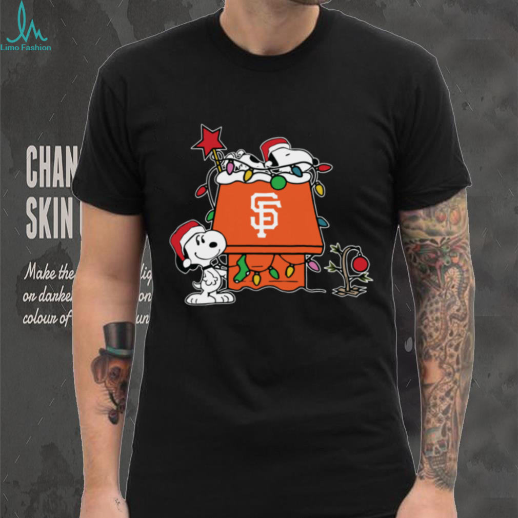 San Francisco Giants Christmas Snoopy Doghouse T Shirt San Francisco Giants Christmas Snoopy Doghouse T Shirt