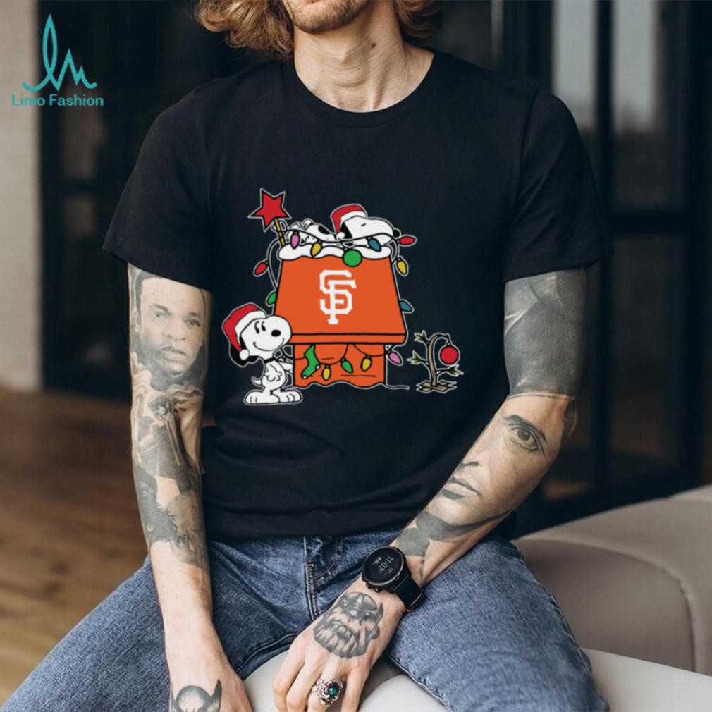 San Francisco Giants Christmas Snoopy Doghouse T Shirt San Francisco Giants Christmas Snoopy Doghouse T Shirt