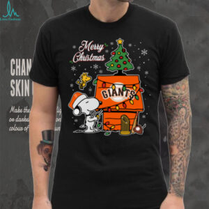 San Francisco Giants Merry Christmas Snoopy Baby T Shirt Holiday Baseball Tee