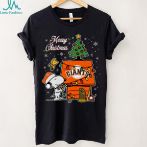 San Francisco Giants Merry Christmas Snoopy Baby T Shirt Holiday Baseball Tee