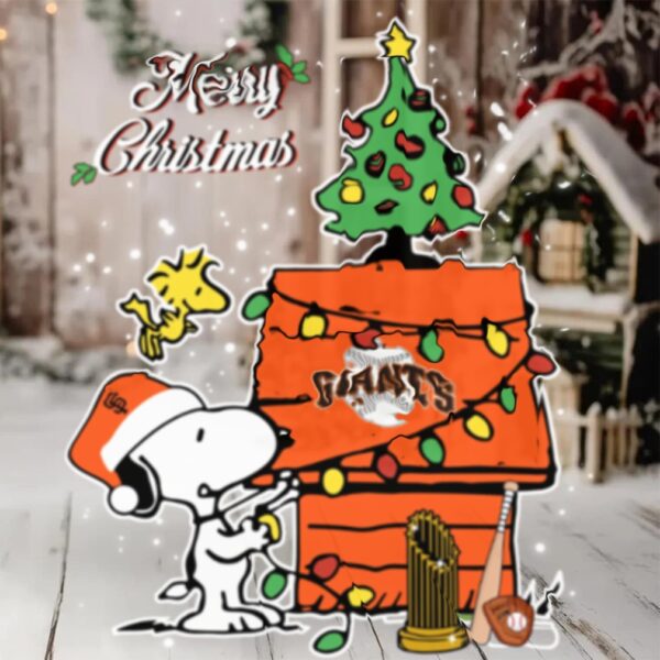 San Francisco Giants Merry Christmas With Snoopy Baby T Shirt