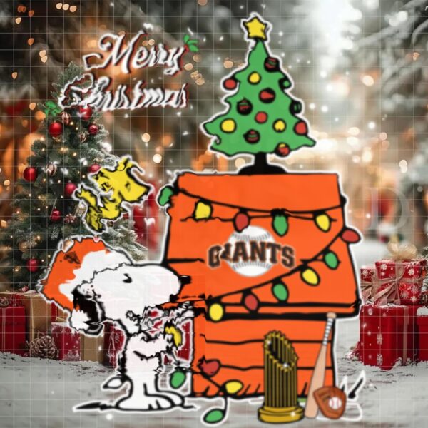 San Francisco Giants Merry Christmas With Snoopy Baby T Shirt
