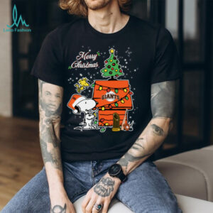 San Francisco Giants Merry Christmas With Snoopy Baby T Shirt