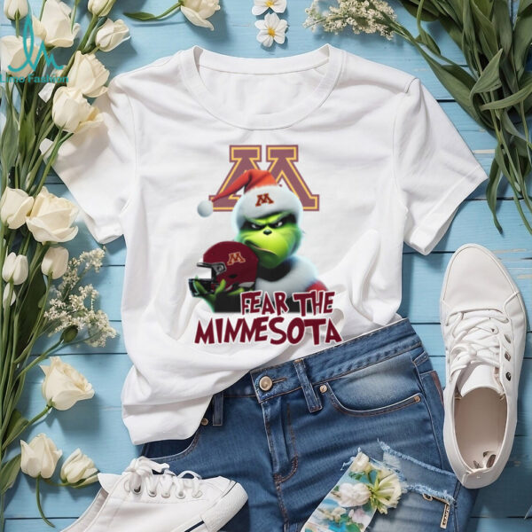 Santa Grinch Fear The Minnesota Golden Gophers Christmas Tee