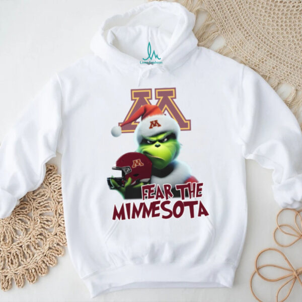 Santa Grinch Fear The Minnesota Golden Gophers Christmas Tee