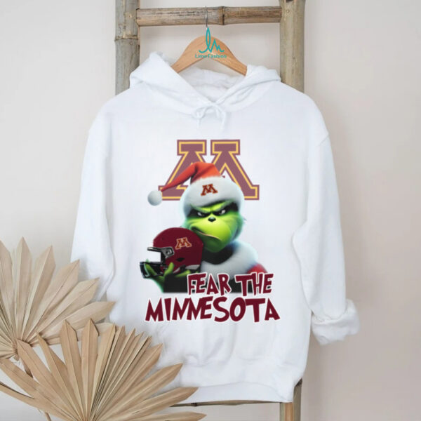 Santa Grinch Fear The Minnesota Golden Gophers Christmas Tee