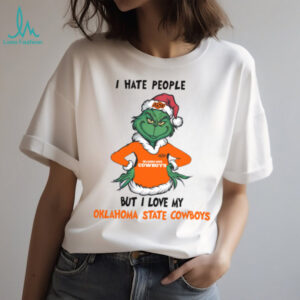 Santa Grinch I Hate People But I Love My Oklahoma State Cowboys 2024 Hoodie Sweatshirt