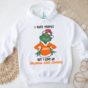 Santa Grinch I Hate People But I Love My Oklahoma State Cowboys 2024 Hoodie Sweatshirt