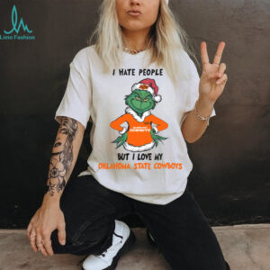Santa Grinch I Hate People But I Love My Oklahoma State Cowboys 2024 Hoodie Sweatshirt