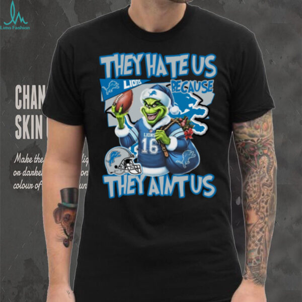 Santa Grinch They Hate Us Because They Ain’t Us Lions Hoodie
