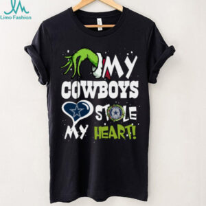 Santa Grinch X My Cowboys Football Stole My Heart Christmas 2024 Hoodie