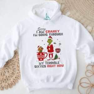 Santa Grinch sorry I am cranky I’m going through my terrible sixties right now Christmas shirt