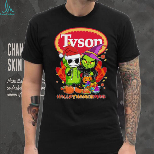 Santa Jack Skellington And Grinch x Tyson Happy HalloThanksMas Turkey Logo Tee