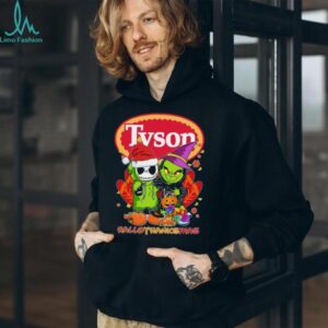 Santa Jack Skellington And Grinch x Tyson Happy HalloThanksMas Turkey Logo Tee