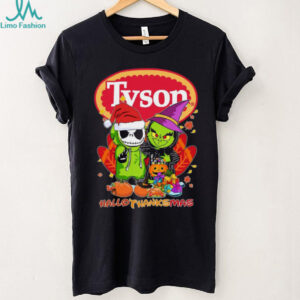 Santa Jack Skellington And Grinch x Tyson Happy HalloThanksMas Turkey Logo Tee