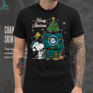 Seattle Mariners Merry Christmas Snoopy Baby T Shirt Holiday Baseball Tee