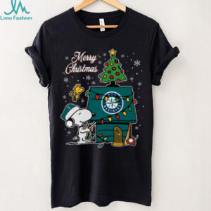Seattle Mariners Merry Christmas Snoopy Baby T Shirt Holiday Baseball Tee