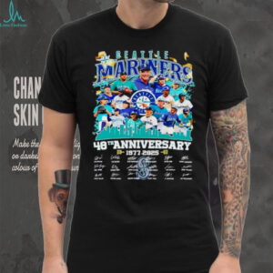 Seattle Mariners baseball 48th Anniversary 1977 2025 Team signature shirt