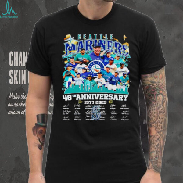 Seattle Mariners baseball 48th Anniversary 1977 2025 Team signature shirt