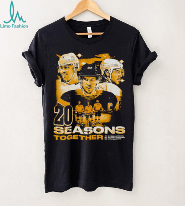 Sidney Crosby Kris Letang and Evgeni Malkin Pittsburgh Penguins 20 Seasons Together shirt