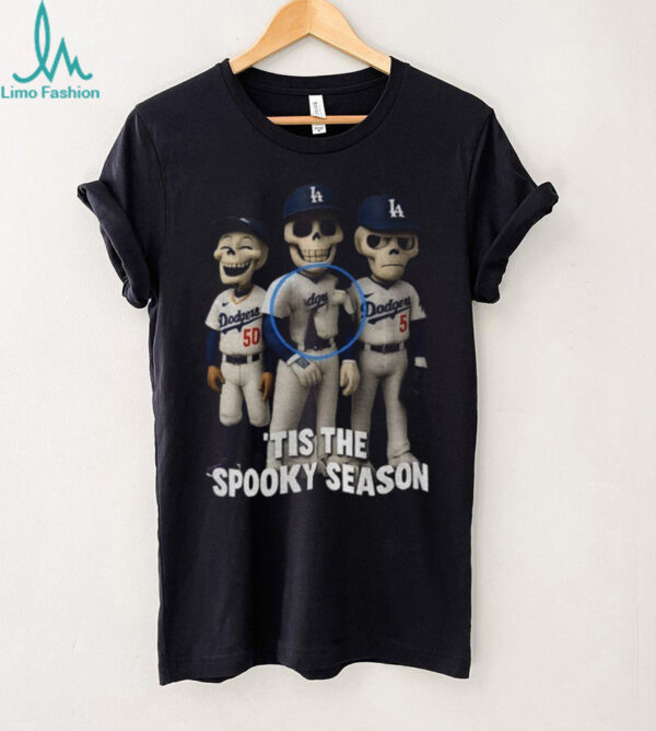 Skeleton Spooky Season Los Angeles Dodgers ‘Tis The Spooky Season Halloween Baseball shirt