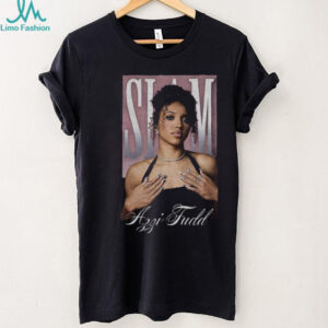 Slam Azzi Fudd posing UConn Huskies Big East Conference Basketball WNBA shirt