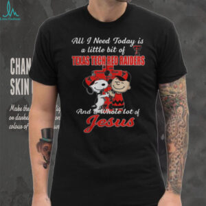 Snoopy & Charlie Brown Texas Tech Red Raiders A Whole Lot of Jesus T Shirt