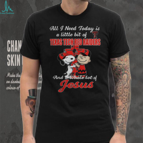 Snoopy & Charlie Brown Texas Tech Red Raiders A Whole Lot of Jesus T Shirt