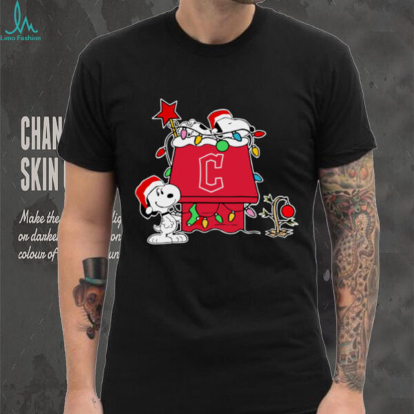Snoopy Cleveland Guardians Holiday Shirt Christmas 2025 Baseball Fan Tee
