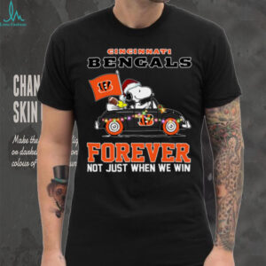 Snoopy Driving Car Go Bengals Christmas Forever Not Just When We Win Flag 2024 Hoodie
