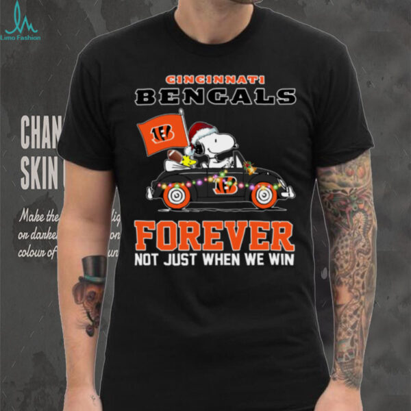 Snoopy Driving Car Go Bengals Christmas Forever Not Just When We Win Flag 2024 Hoodie