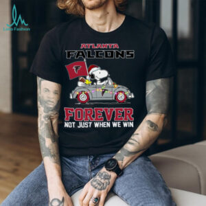 Snoopy Driving Car Go Falcons Christmas Forever Not Just When We Win Flag 2024 Hoodie