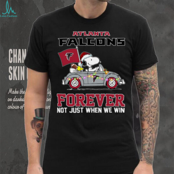 Snoopy Driving Car Go Falcons Christmas Forever Not Just When We Win Flag 2024 Hoodie