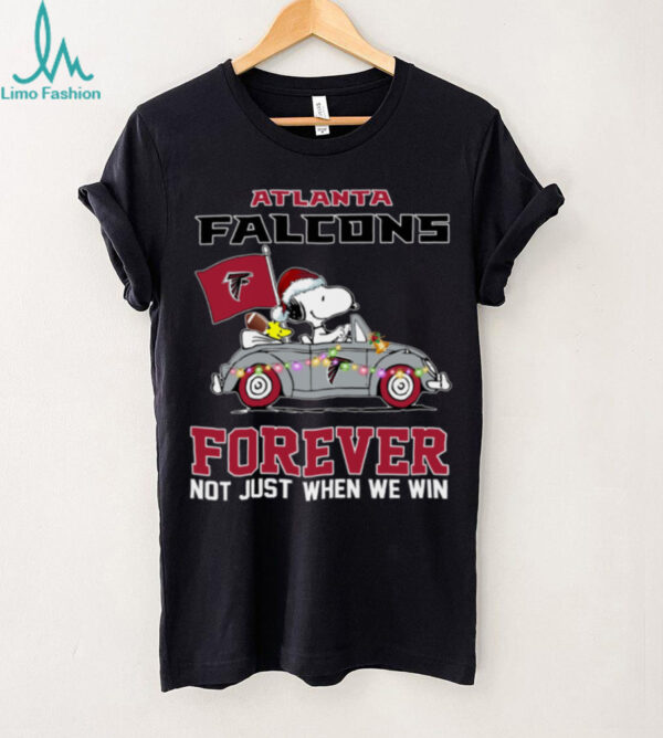 Snoopy Driving Car Go Falcons Christmas Forever Not Just When We Win Flag 2024 Hoodie
