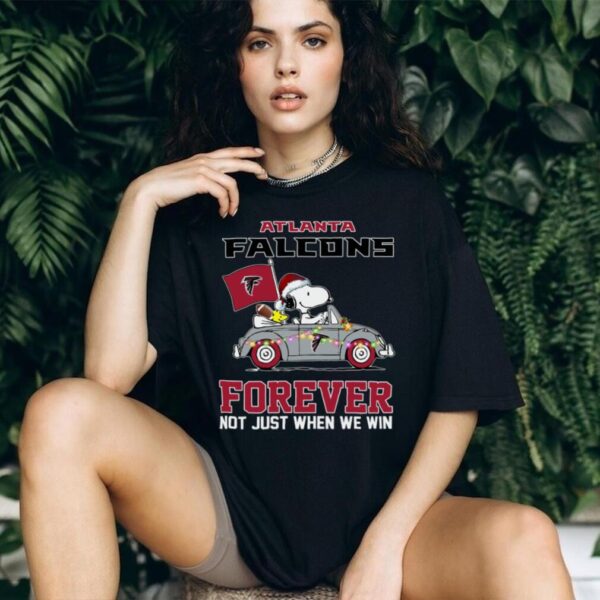 Snoopy Driving Car Go Falcons Christmas Forever Not Just When We Win Flag 2024 Hoodie