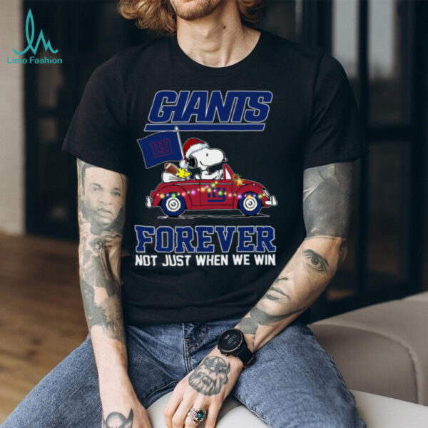 Snoopy Driving Car Go Giants Christmas Forever Not Just When We Win Flag 2024 Hoodie