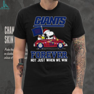 Snoopy Driving Car Go Giants Christmas Forever Not Just When We Win Flag 2024 Hoodie
