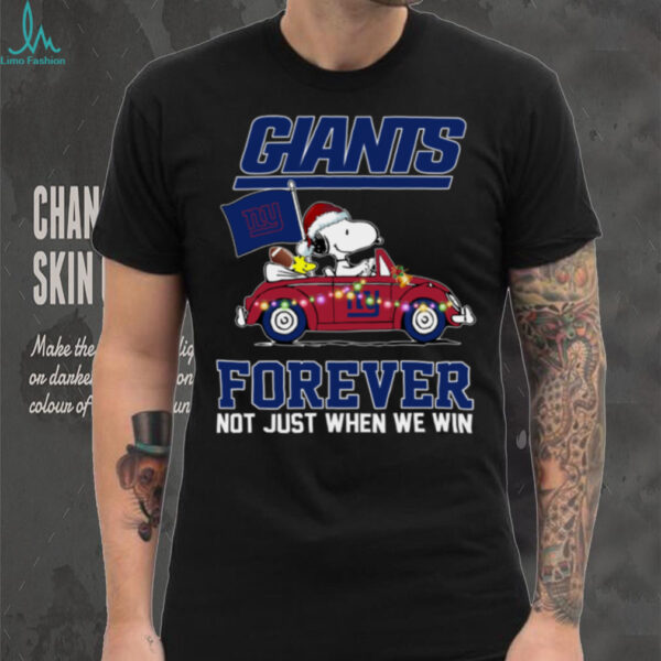 Snoopy Driving Car Go Giants Christmas Forever Not Just When We Win Flag 2024 Hoodie