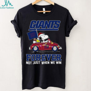 Snoopy Driving Car Go Giants Christmas Forever Not Just When We Win Flag 2024 Hoodie