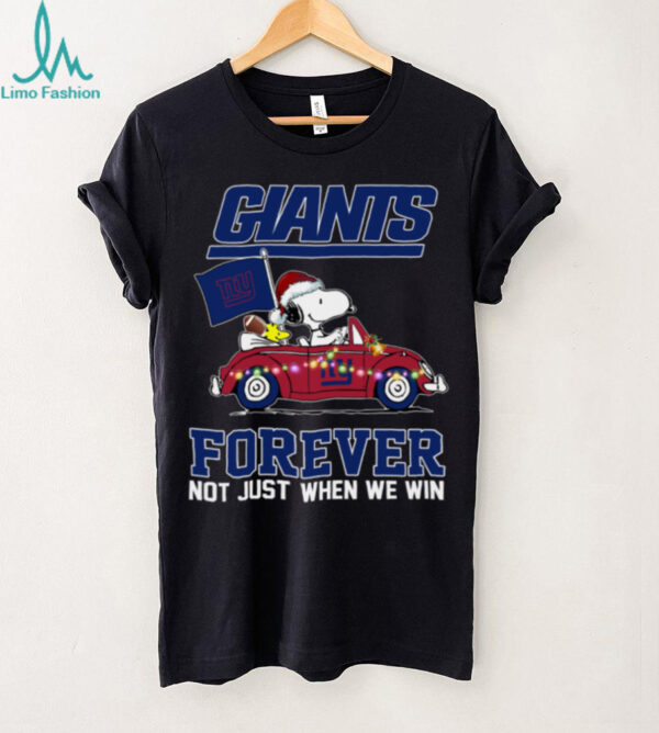 Snoopy Driving Car Go Giants Christmas Forever Not Just When We Win Flag 2024 Hoodie