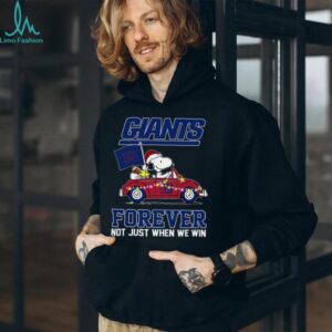 Snoopy Driving Car Go Giants Christmas Forever Not Just When We Win Flag 2024 Hoodie