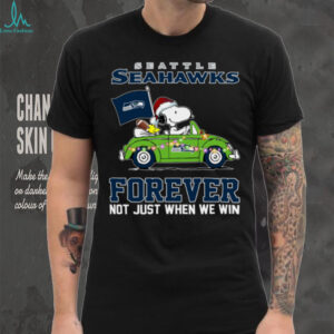 Snoopy Driving Car Go Seahawks Christmas Forever Not Just When We Win Flag 2024 Hoodie