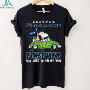 Snoopy Driving Car Go Seahawks Christmas Forever Not Just When We Win Flag 2024 Hoodie