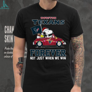Snoopy Driving Car Go Texans Christmas Forever Not Just When We Win Flag 2024 Hoodie